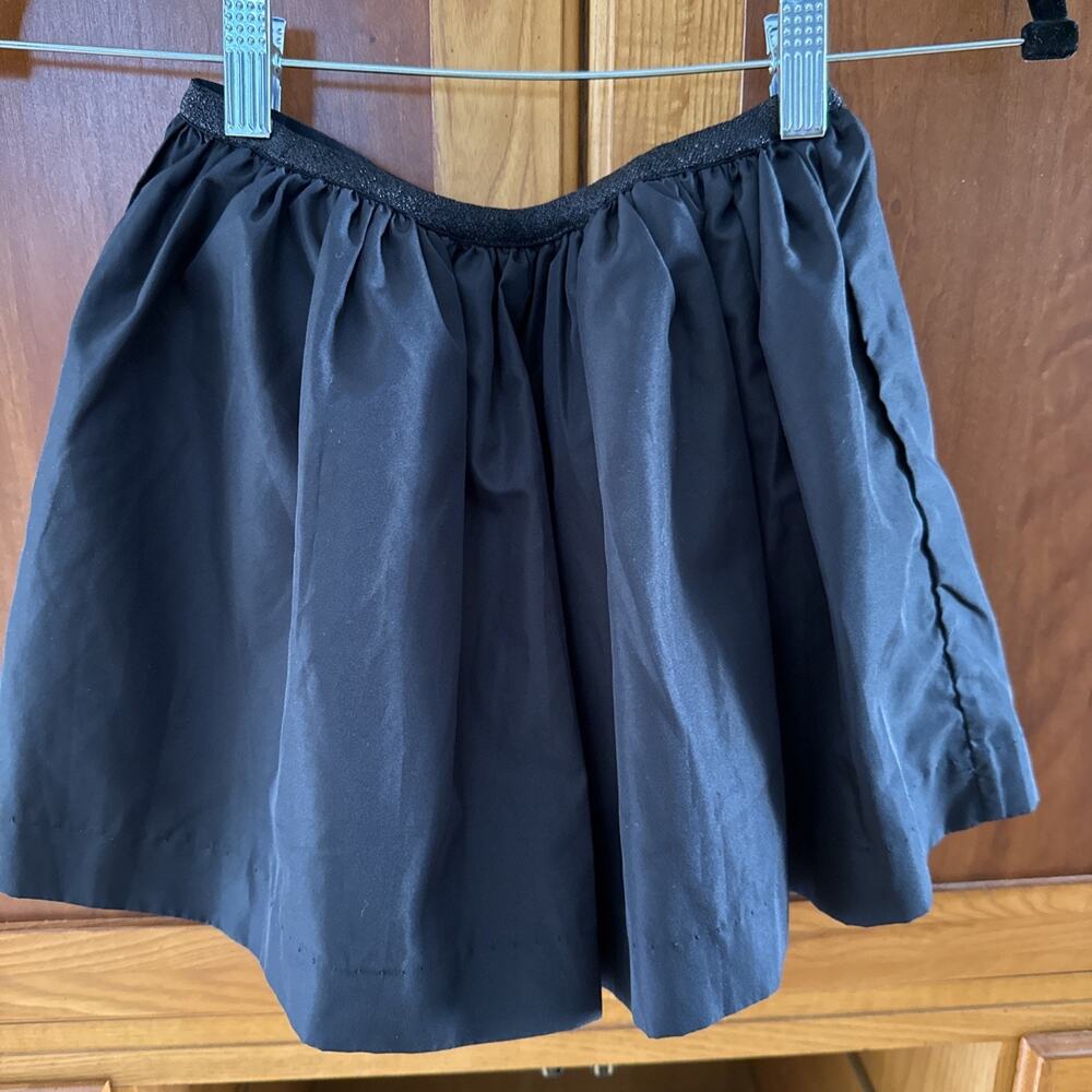 Ralph Lauren Black Pull-On Skirt Preppy Festive Holiday 100% Poly Lined M 8-10